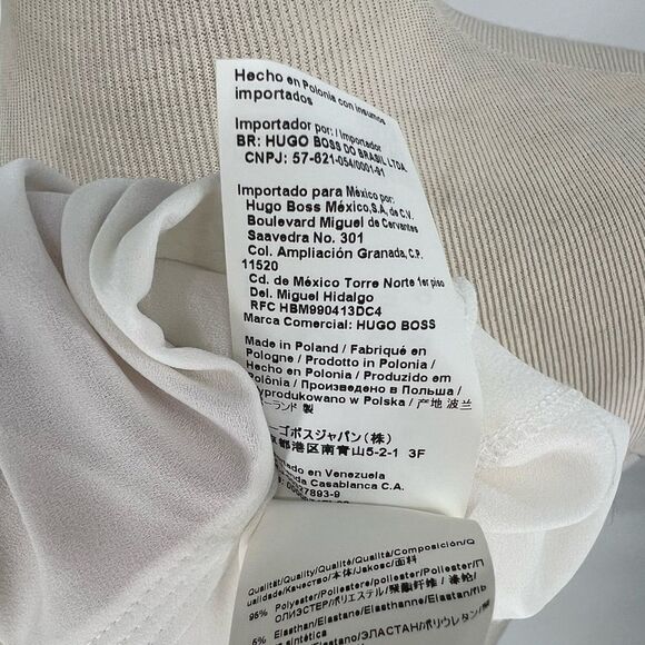 Hugo BOSS Damen White Ruffle Blouse Sz 4 - Picture 9 of 11